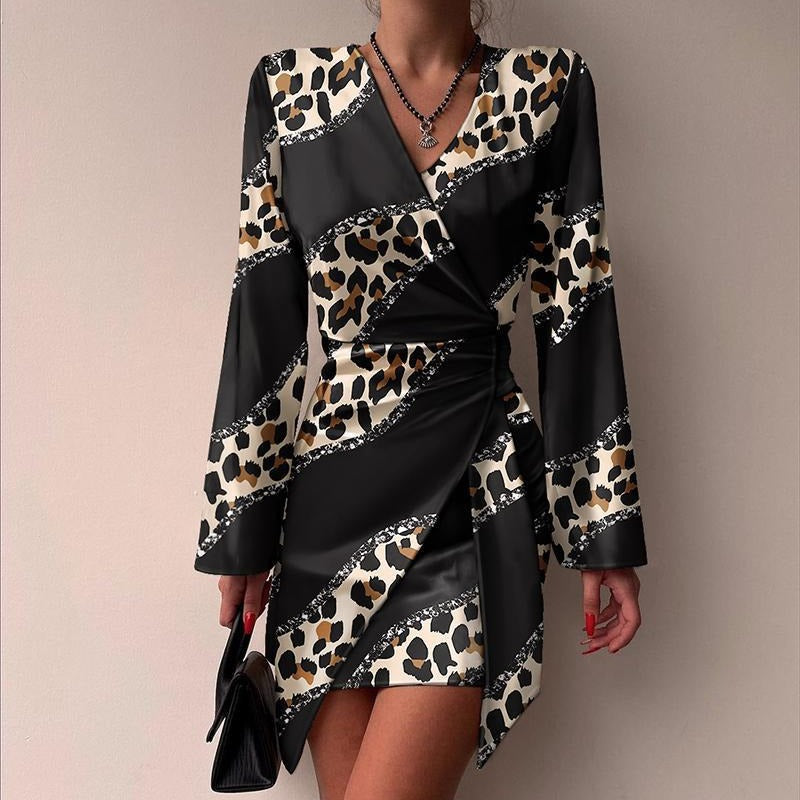 Damen Hemdblusenkleid mit elegantem Muster und tailliertem Schnitt Drune
