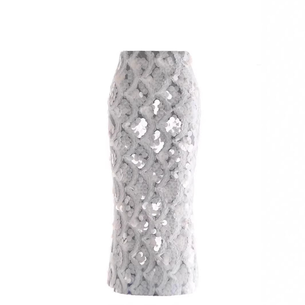 Damen Maxirock mit einzigartigem Volantdesign und transparenter Spitze Drune