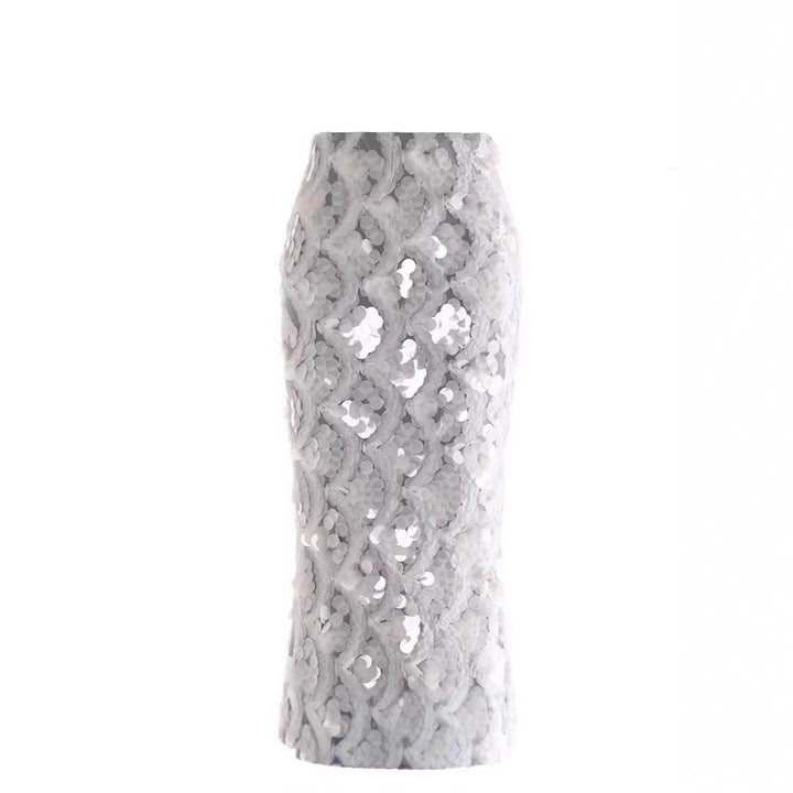 Damen Maxirock mit einzigartigem Volantdesign und transparenter Spitze Drune
