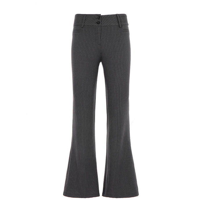 Damen Flared Jeans mit modischem Streifenmuster und hohem Bund Drune