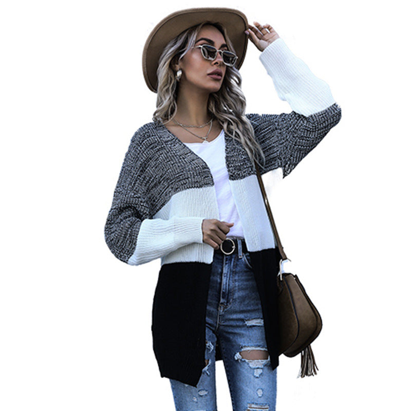 Damen Strickjacke mit modischem Blockstreifen-Design und lässigem Schnitt Drune