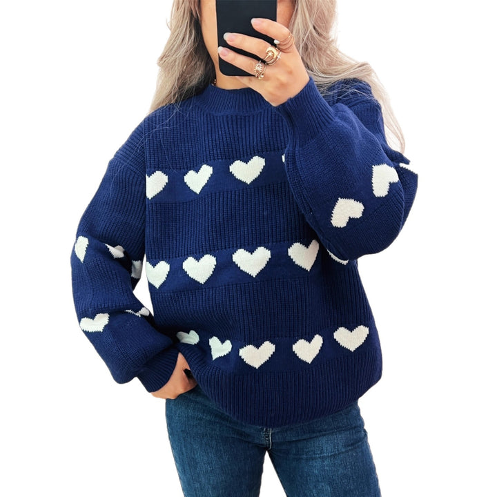 Damen Pullover mit Herzmuster Drune