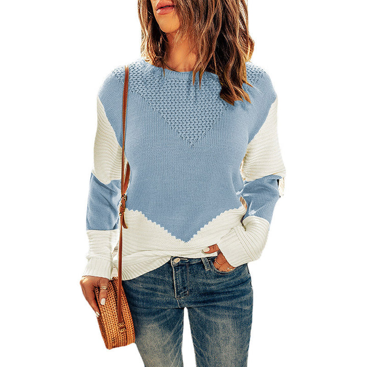 Damen Strickpullover mit modernem Farbblock und strukturiertem Design Drune