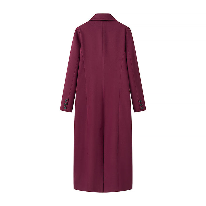 Damen eleganter langarm Mantel im Doppelreiher-Stil Drune