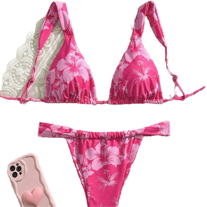 Damen Triangel-Bikini mit verspieltem Mustermix Drune