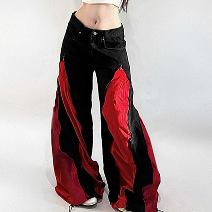 Damen Urban Flared-Hosen mit Kontrastdetails Drune
