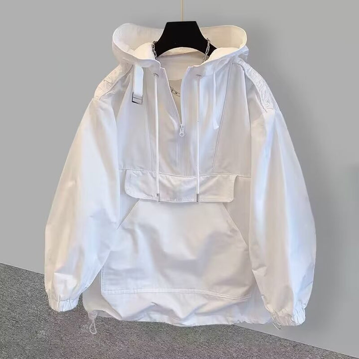 Damen lässige Anorakjacke mit verstellbarem Kapuzensystem und großzügiger Tasche Drune