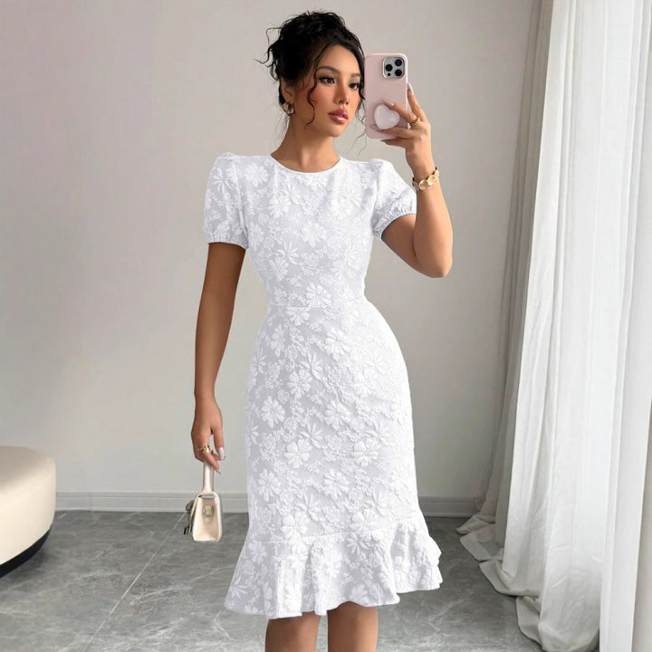 Damen Etuikleid mit floralen Stickereien Drune