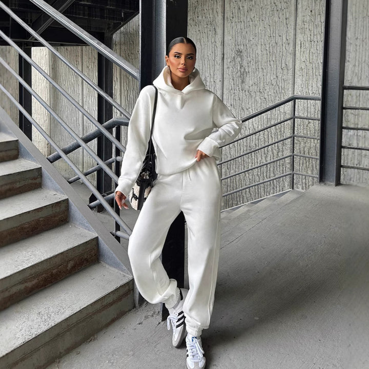 Damen bequeme und stylische Sport-Hoodie-Kombination Drune