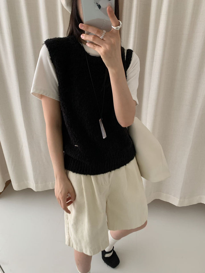 Damen Strickweste mit weichem, flauschigem Material und modernem Schnitt Drune