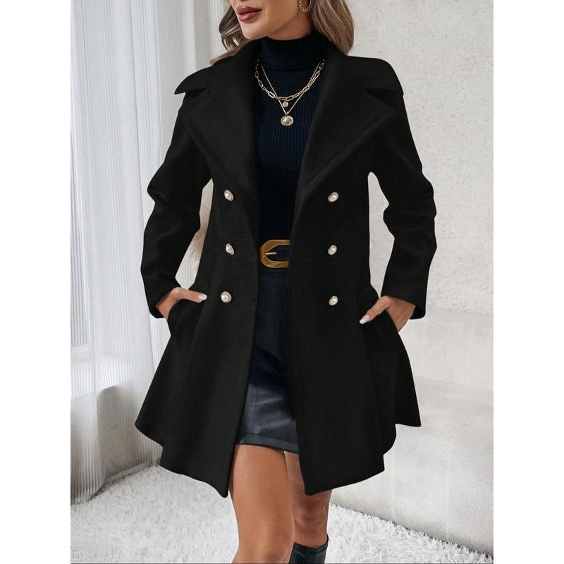 Damen eleganter Trenchcoat mit tailliertem Schnitt Drune