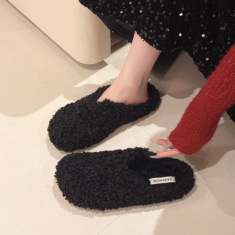 Damen Flauschige Hausschuhe mit rutschfester Sohle und weichem Innenfutter Drune