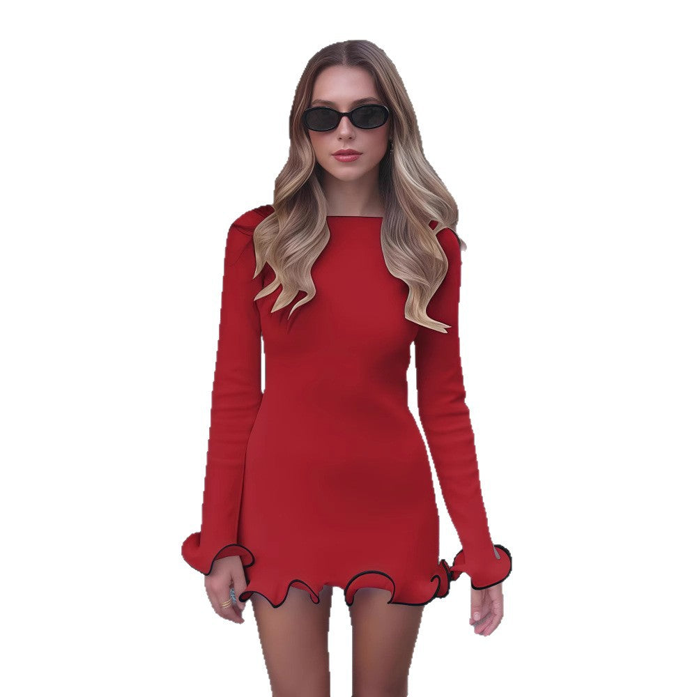 Damen Minikleid mit verspieltem Saum Drune