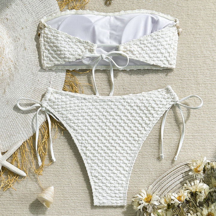 Damen Bandeau-Bikini mit edlen Muschelverzierungen Drune