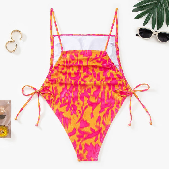 Damen Schwimmanzug mit kreativem floralen Muster und verstellbaren Trägern Drune