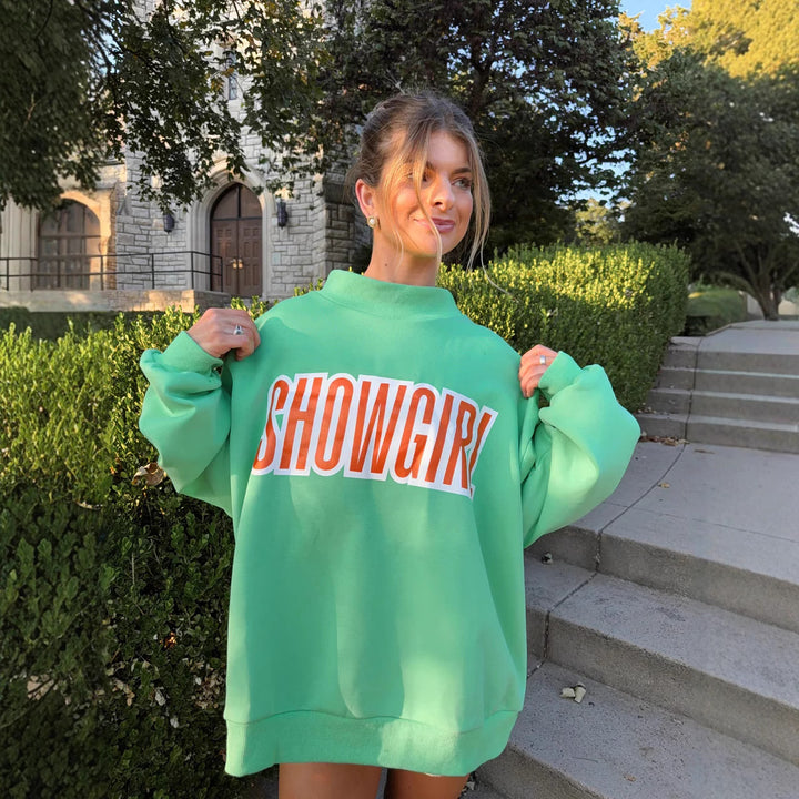 Damen Oversized Sweatshirt mit kreativem Grafikdruck Drune