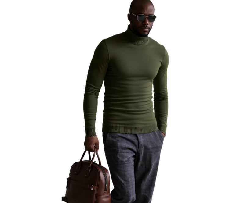 Herren rollkragen pullover mit feiner Struktur Drune