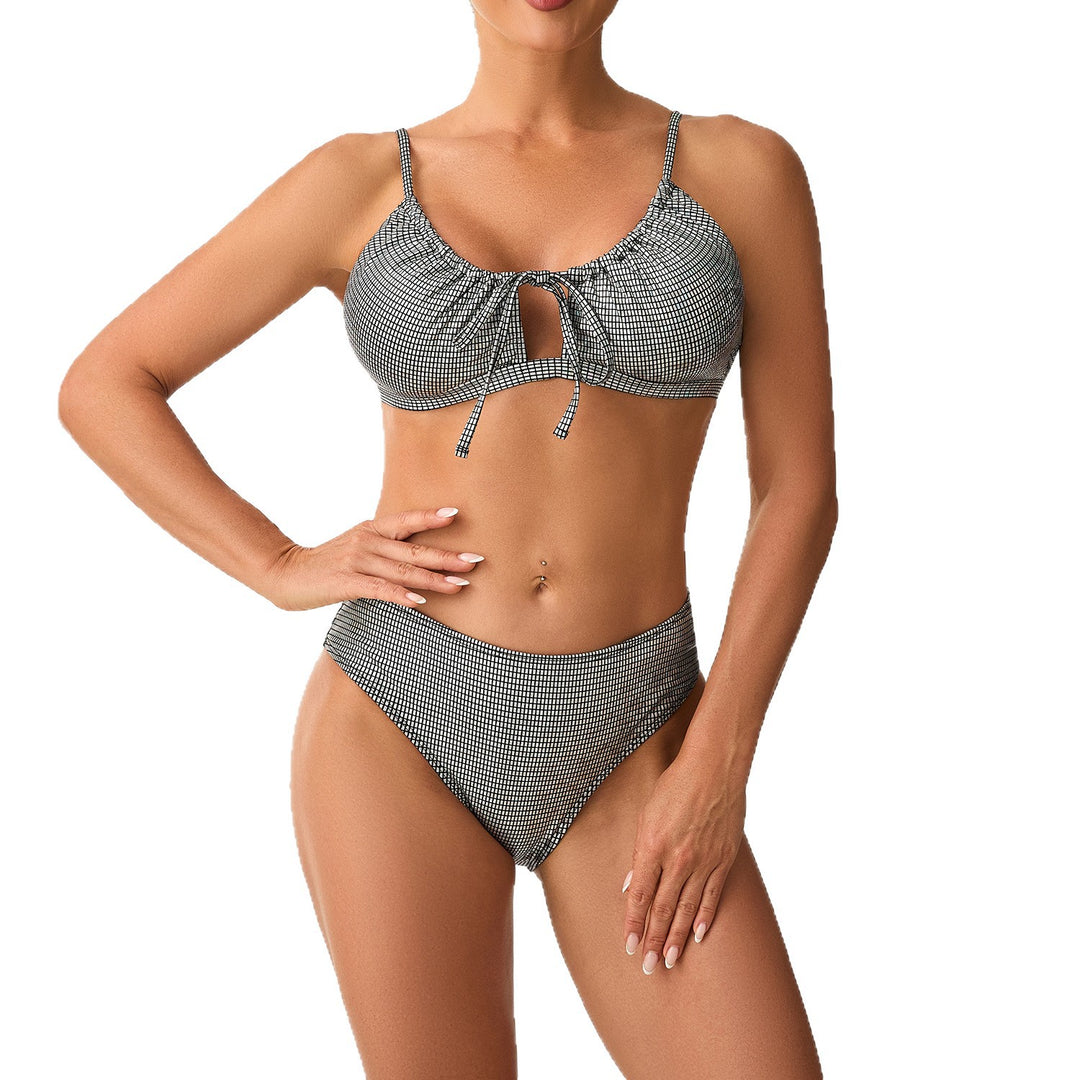 Damen Hochgeschnittener Bikini mit verspieltem Schlüssel-Ausschnitt Drune
