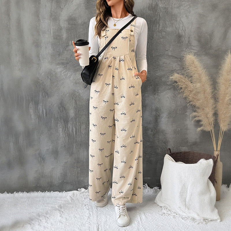 Damen Latzhose mit floralem Druck und praktischem Schnitt Drune
