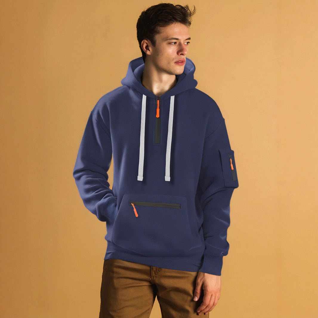 Herren sportlicher Hoodie mit praktischen Taschen und modischem Reißverschluss Drune