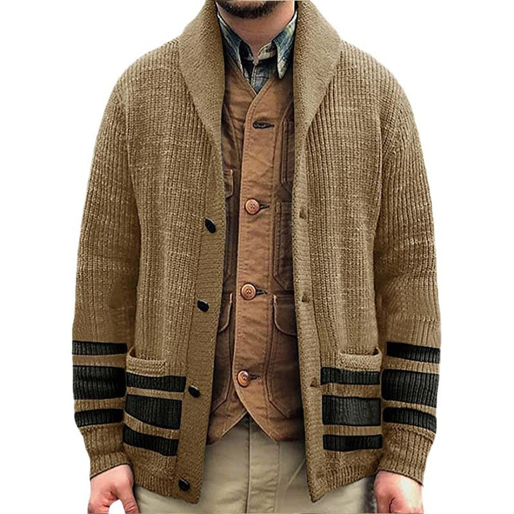 Herren Strickjacke mit modernem Waffelmuster und praktischen Taschen Drune