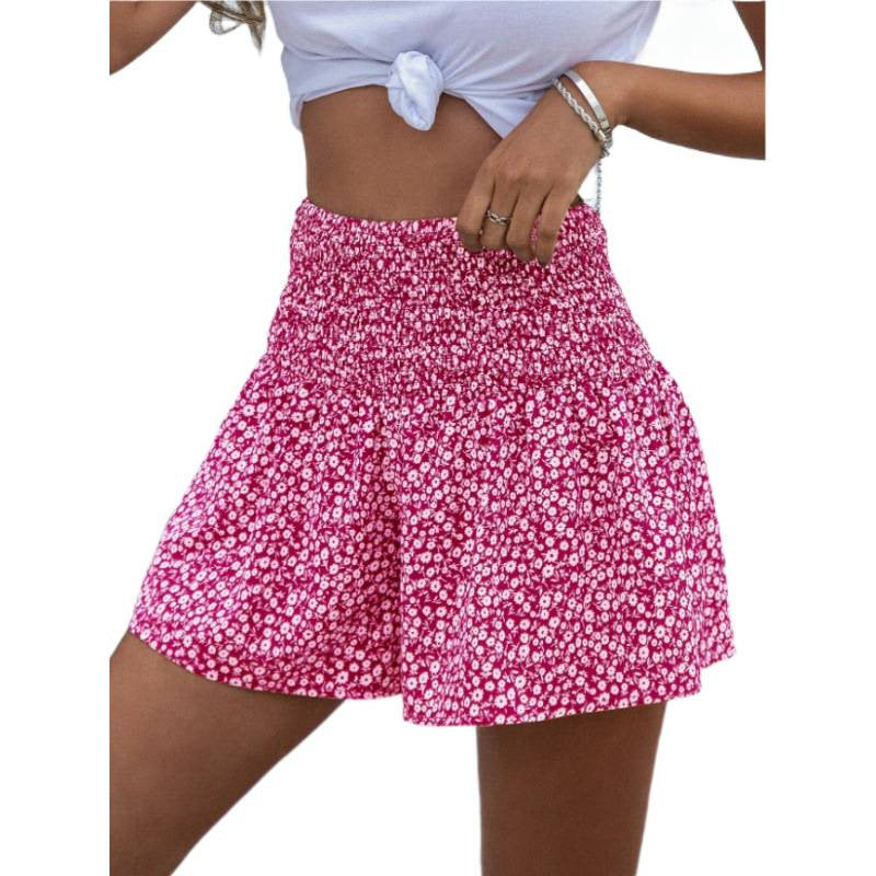 Damen Shorts mit elastischem Taillenbund und floralem Design Drune