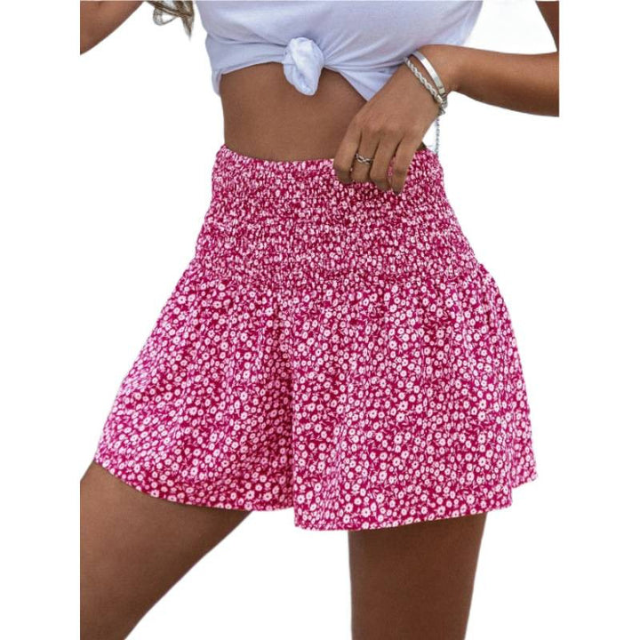 Damen Shorts mit elastischem Taillenbund und floralem Design Drune
