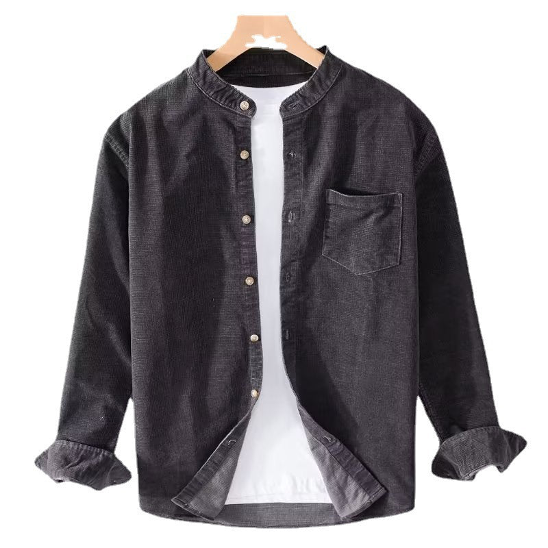Damen Cord-Hemdjacke mit modernem Stehkragen und praktischer Brusttasche Drune