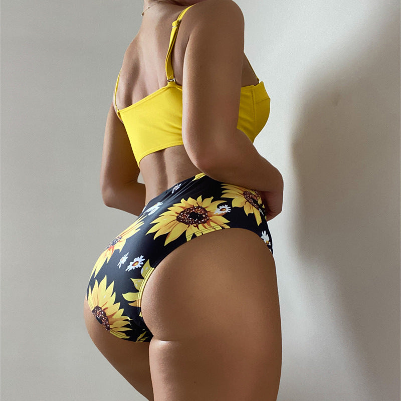 Damen Hochtaillierter Bikini mit eleganten Pudding-Schalen Drune