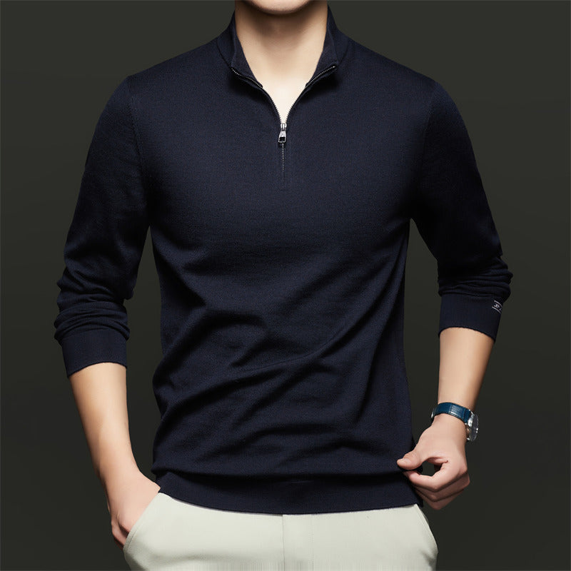 Herren Sweatshirt mit modernem Stehkragen und Reißverschluss Drune