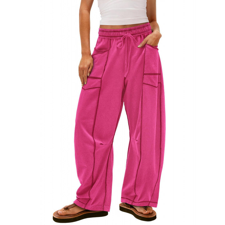 Damen weite Freizeithose mit praktischen Seitentaschen und elastischem Bund Drune