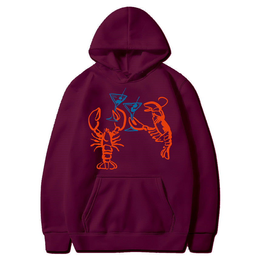Damen Kapuzenpullover mit rauflustigem Hummer-Motiv Drune