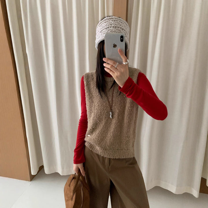 Damen Strickweste mit weichem, flauschigem Material und modernem Schnitt Drune