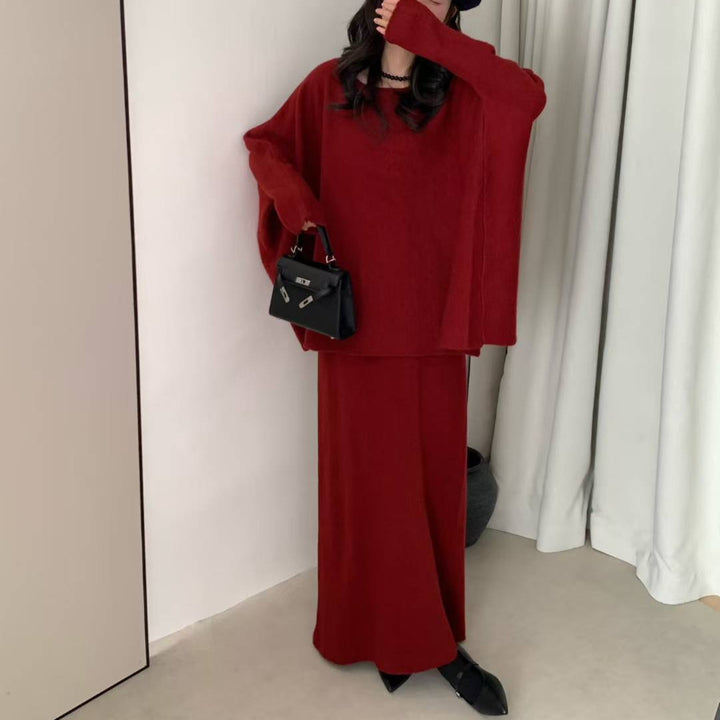 Damen Oversized Strickkleid in lässigem Schnitt mit weitem Ärmel Drune