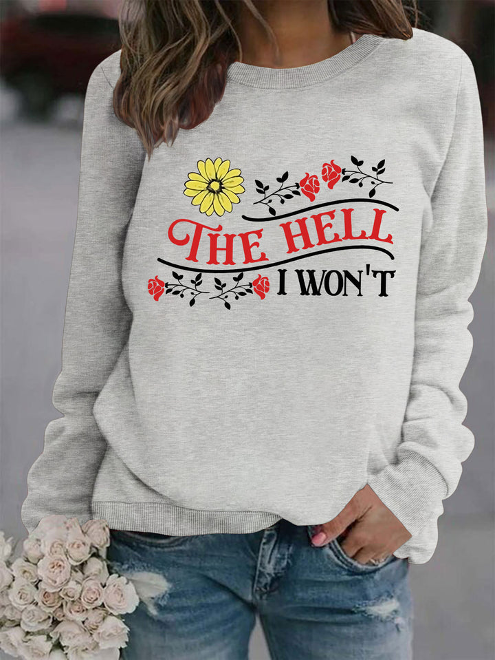 Damen Sweatshirt mit verspieltem Motiv und bequemer Passform Drune