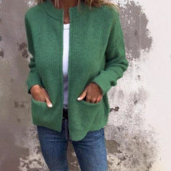 Damen lässige Strickjacke mit praktischen Taschen und femininer Passform Drune