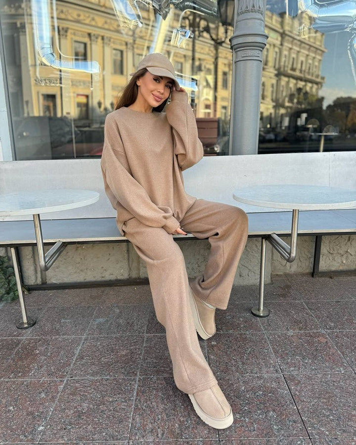 Damen Lässiges und gemütliches Fleece-Outfit mit weitem Schnitt Drune