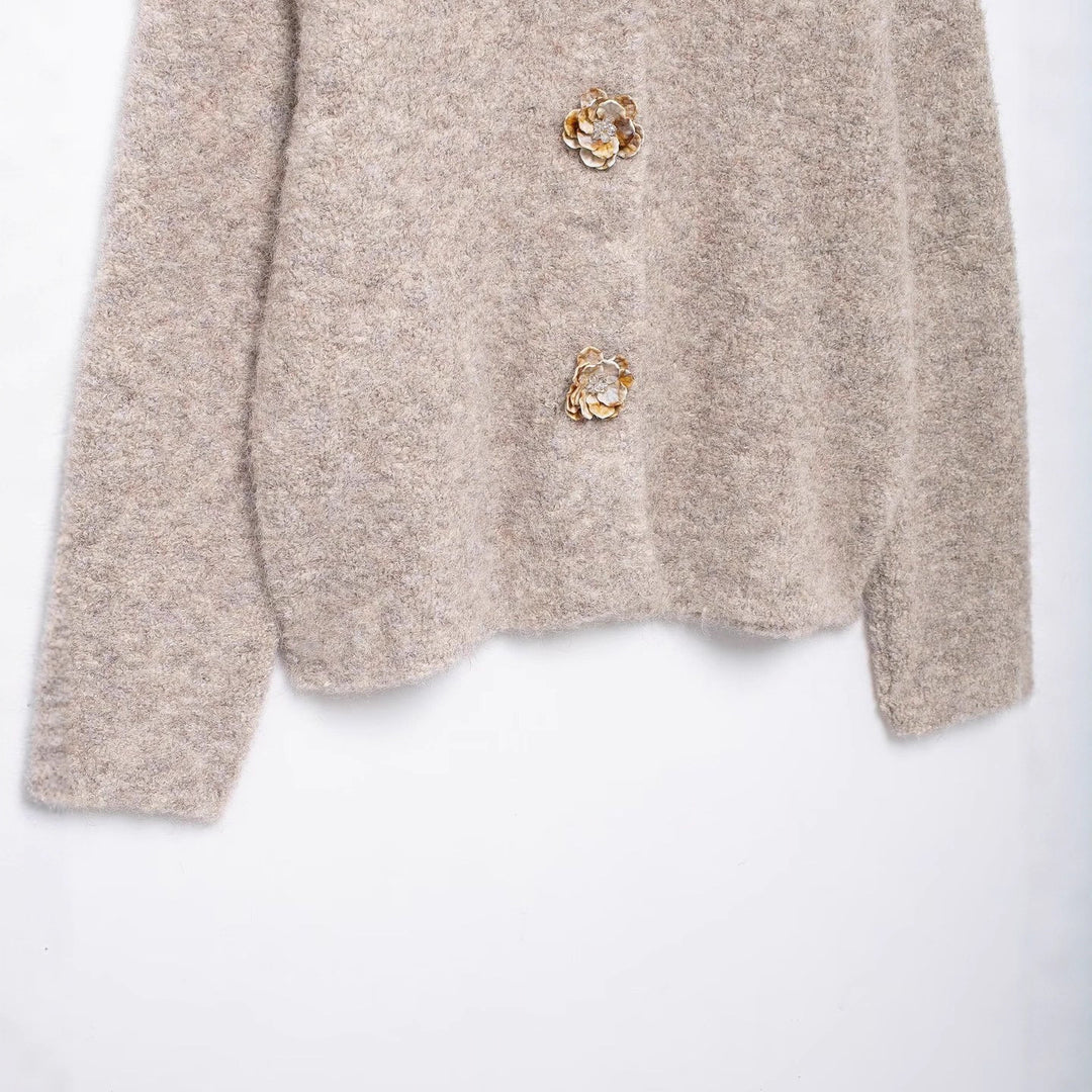 Damen Kochjacke mit dekorativen Knopfdetails Drune
