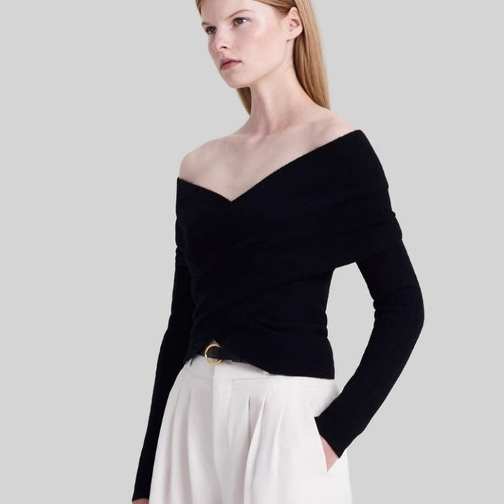 Damen Übergroßes Wickelpullover Drune