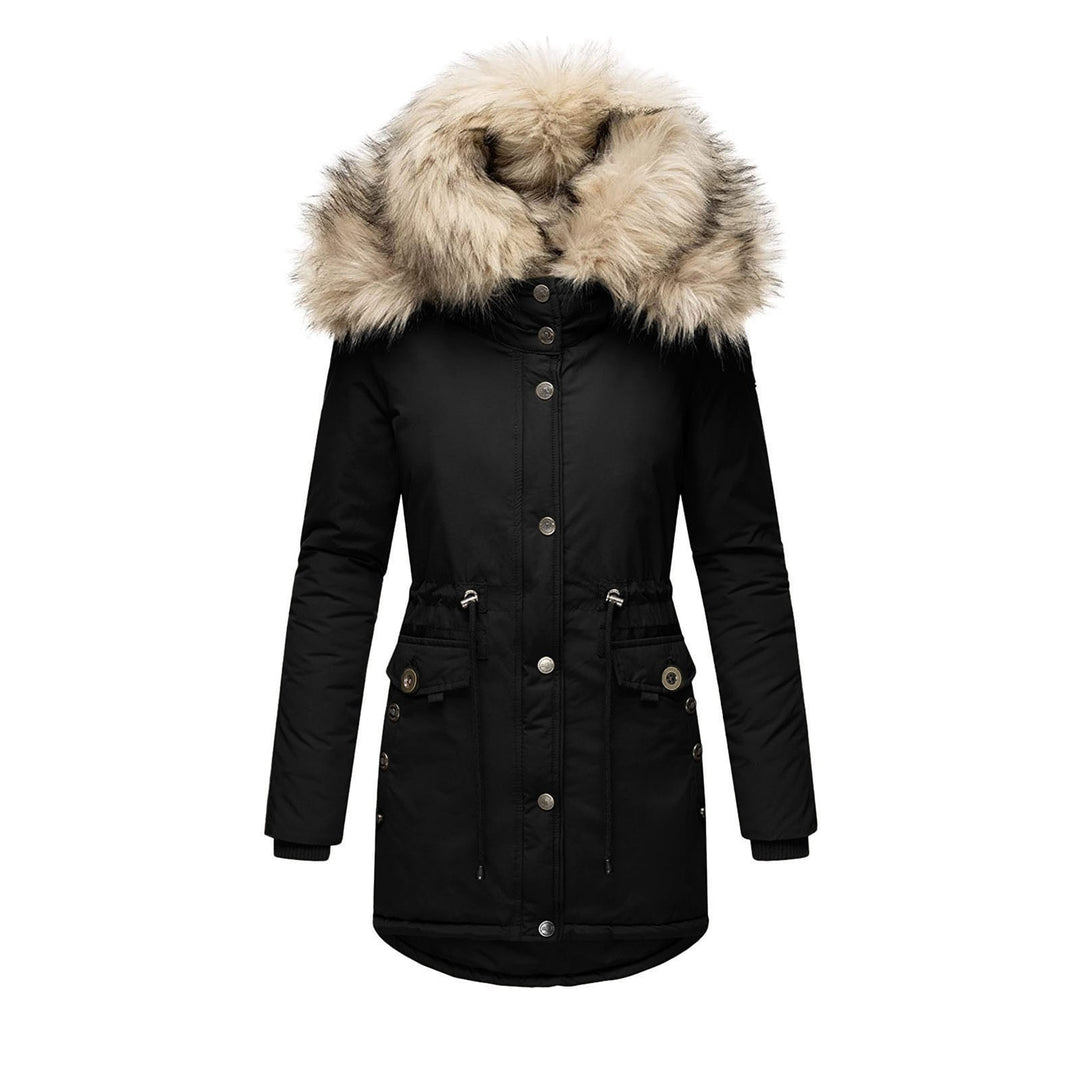 Damen Winterparka mit abnehmbarem Kunstfellkragen und praktischen Taschen Drune