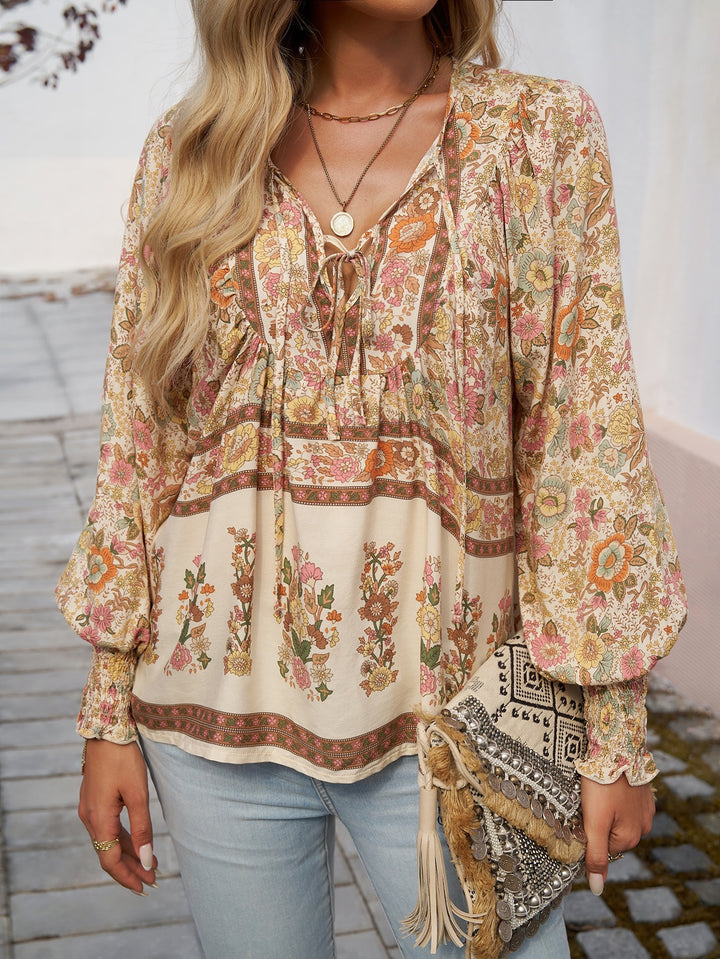 Damen Blusenshirt mit floralem Design und lässigem Schnitt Drune