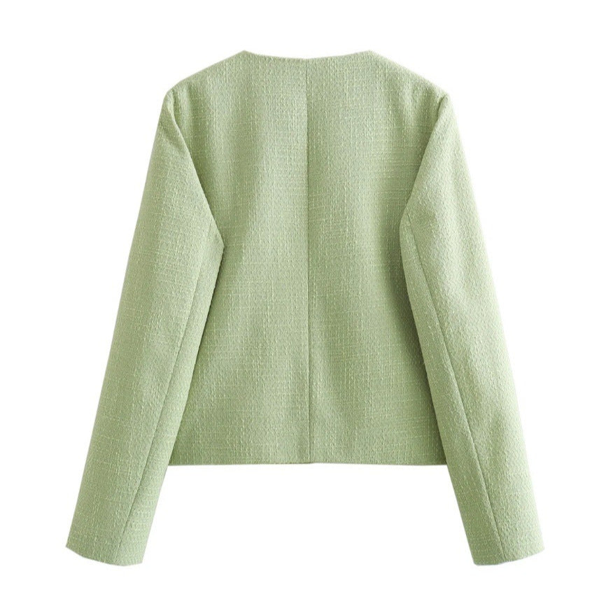 Damen Casual Jacke mit strukturiertem Gewebe und praktischen Taschen Drune