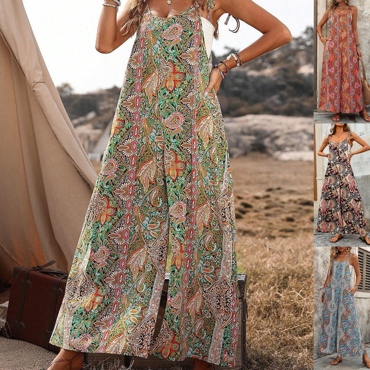Damen Bequemes Maxikleid mit auffälligem Muster Drune