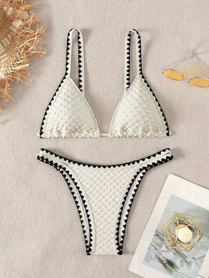 Damen Triangel-Bikini mit raffiniertem Häkelmuster Drune