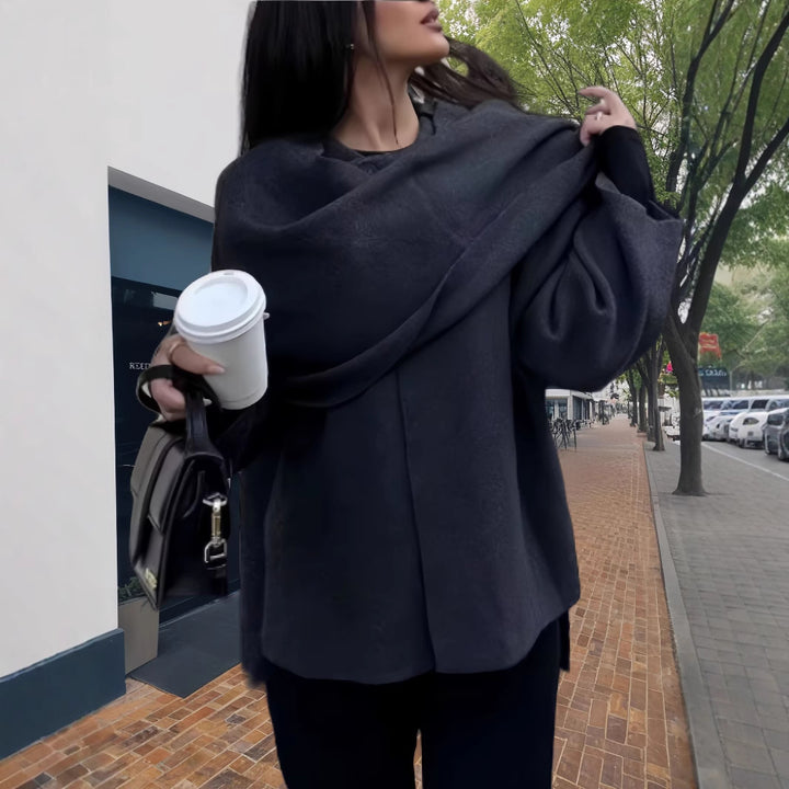 Damen elegante und gemütliche Capejacke Drune