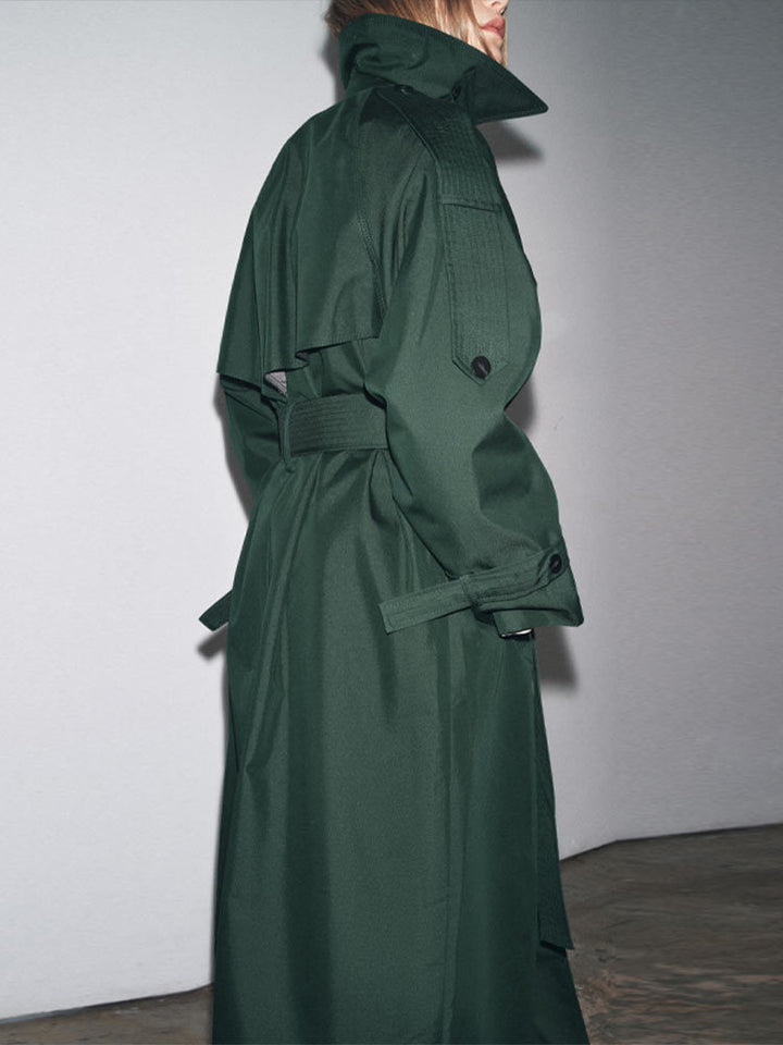 Damen Modischer Trenchcoat mit praktischem Gürtel Drune
