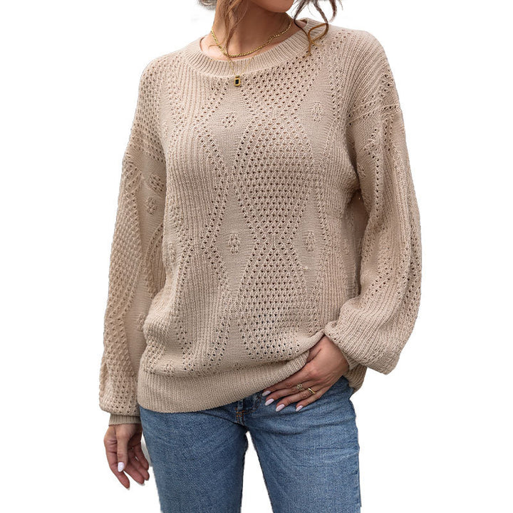 Damen Strickpullover mit luftiger Lochmusterung und lässigem Schnitt Drune