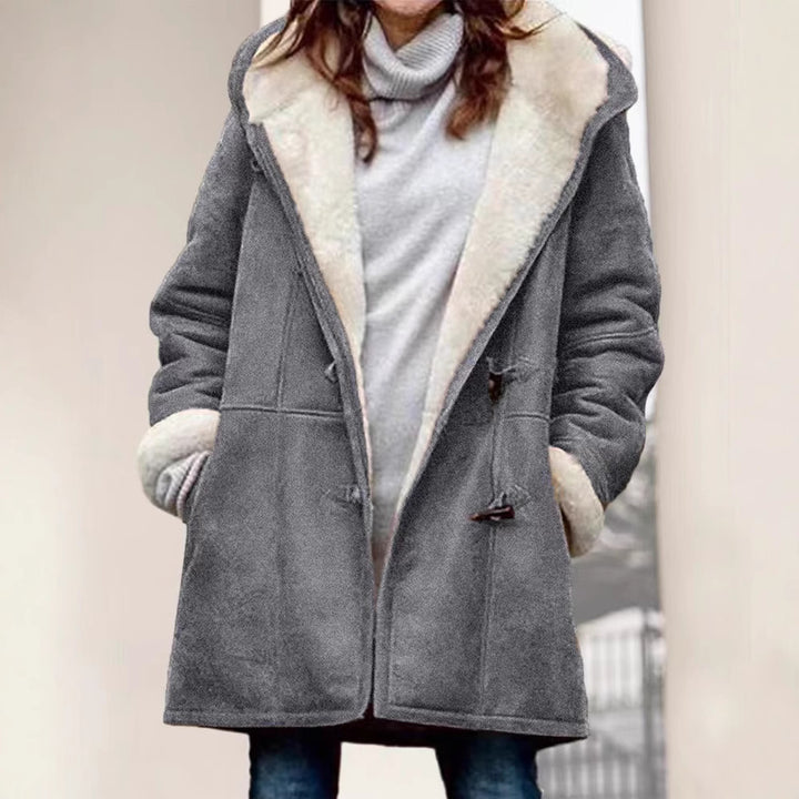 Damen Wollmantel mit Teddy-Futter und lockerer Passform Drune