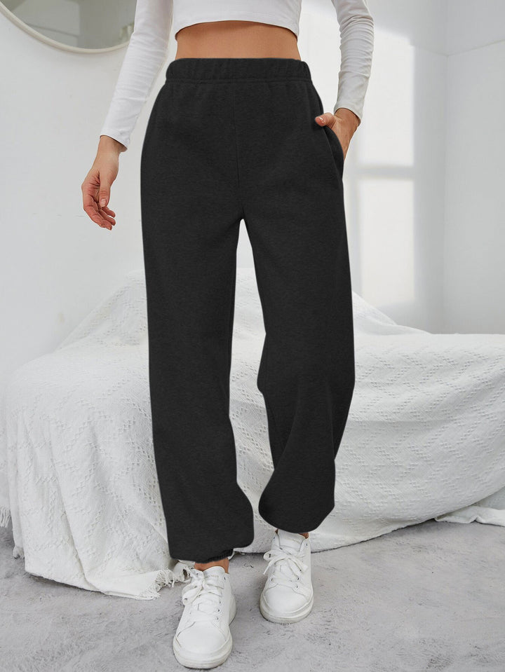 Damen lässige Sweatpants mit elastischem Bund und seitlichen Taschen Drune