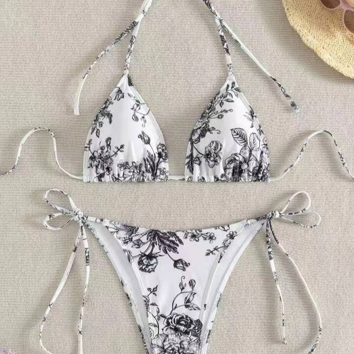 Damen Elegantes Triangel-Bikini-Set mit herausnehmbaren Polstern Drune